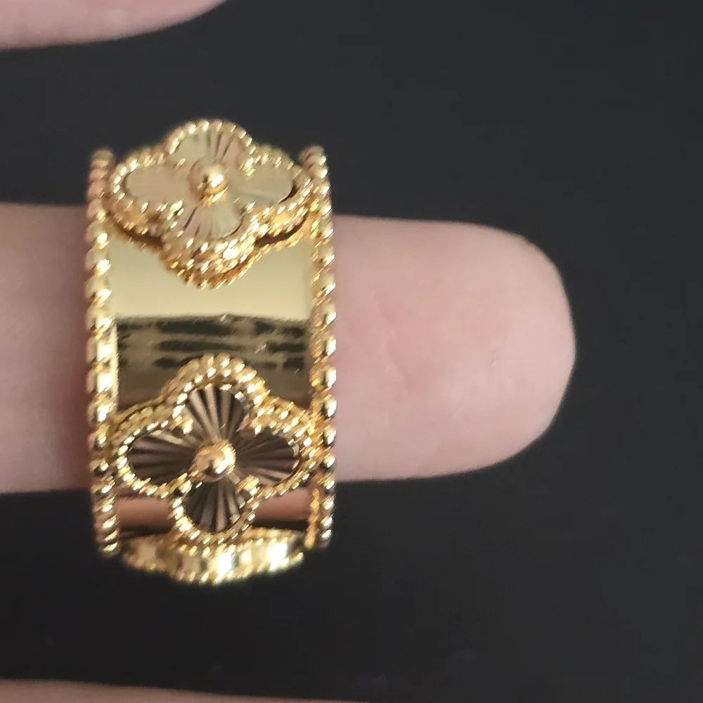 Elegant Gold Floral Bracelet and Ring Set